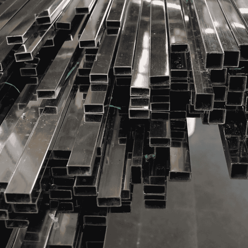 a stack of metal bars