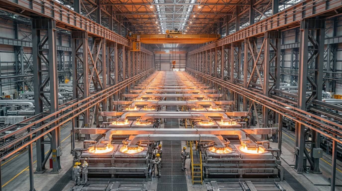 Industrial facility bus bars and plant structures