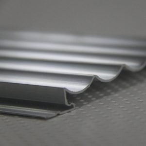 Anti-corrosion corrugated aluminum panels on a factory roof
